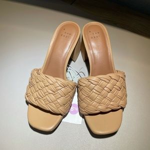 Women's Dorothy Slide Heels in Tan - a New Day
